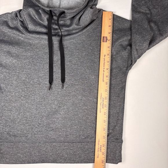 Champion Duo Dry Gray Cropped‎ Hoodie Women's M Funnel Neck Athleisure Sporty - Picture 9 of 9